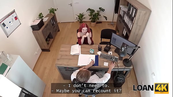 LOAN4K. Hot big-titted redhead Miss Olivia got so horny and jumped on a cock right in the office
