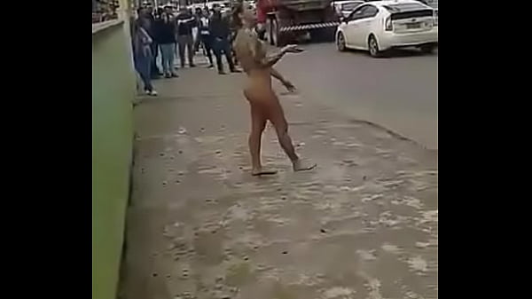 Hot crazy nude bitch in the street