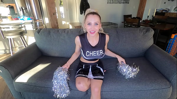 Cheerleader is ready for step daddy