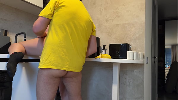 Mom Out Running Errands, Step Daddy Lifts Me on the Counter and Fucks Me Hard Before Breakfast
