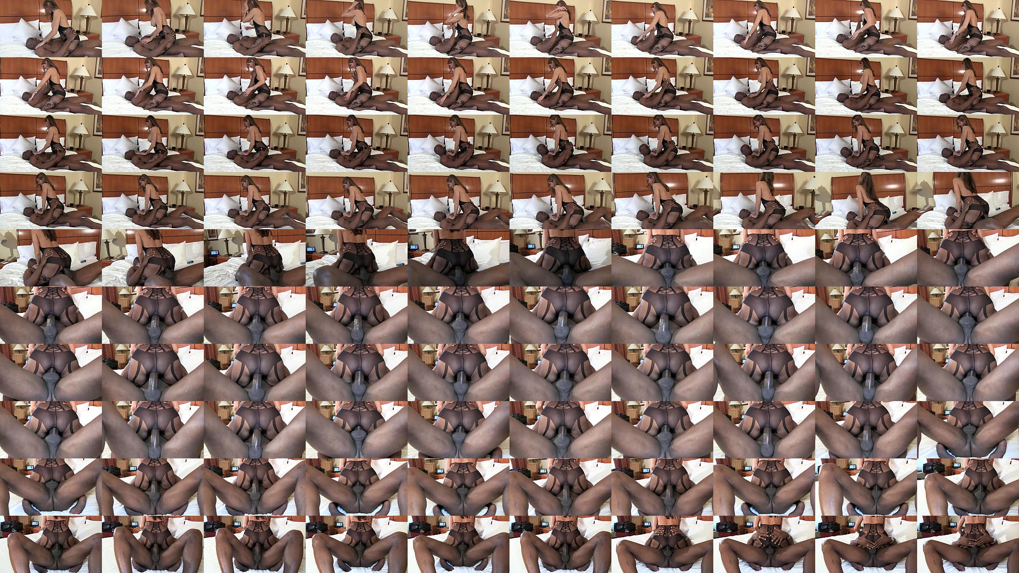 bbc stretch out pussy cowgirl style super sexy brunette wife in black lingerie 预览图