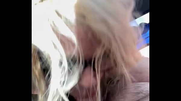Real hooker wearing glasses gets on her knees in public to take a load of cum in her mouth after sucking off an old man for money