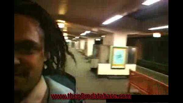 Girl flashes in a public subway