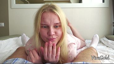 Blonde 18yo Murka Sees Cock First Time and Tastes Cum