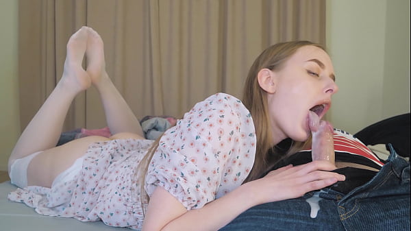 Hotcumchallenge - step Daughter's Deepthroat Multiple Cumshot from StepDaddy - Cum in Mouth