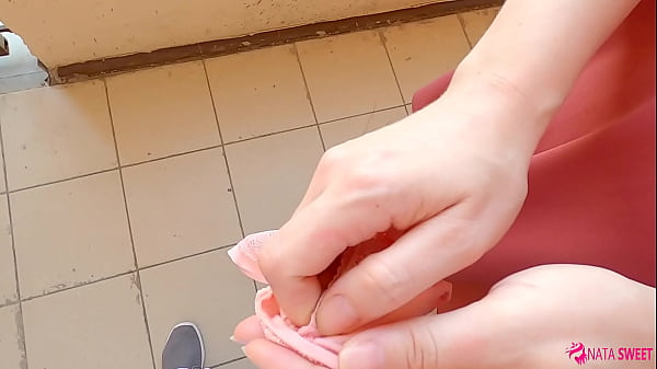 Download Video - Sexy neighbor in public place wanted to get my cum on her panties&period; Risky handjob and blowjob - Active by Nata Sweet