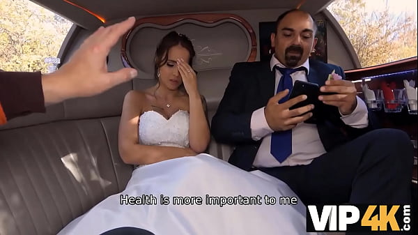 VIP4K. Bride permits husband to watch her having ass scored in limo
