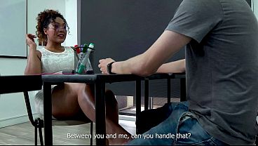 MILF Teacher Ebony Fucks Her Big-Dicked Nerd Student in the Classroom! Carla Morelli & Pipe Boy
