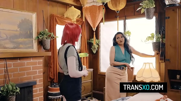 Tranny babysitter gets fucked by her tranny bos...