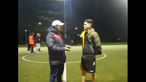  Hot Sweaty Football Player Grabbing Cock While Spitting On The Grass