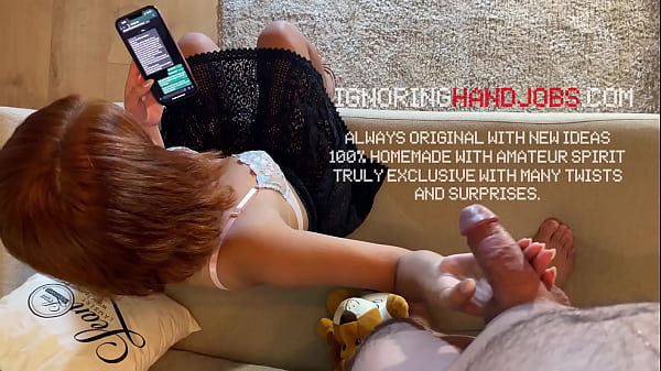 Flaccid Dick Control and Precum Milking from New Hot Cute Redhead Petite Wife while She is on Phone