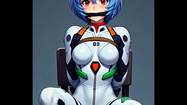 Rei tied to chair moving legs up and down