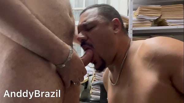 Sucking off my straight boss at work in secret.