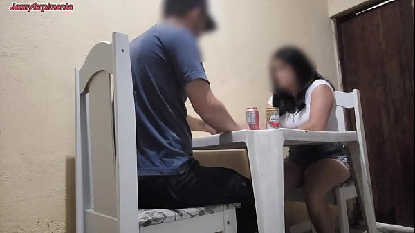 Young couple having sex in a bar in public