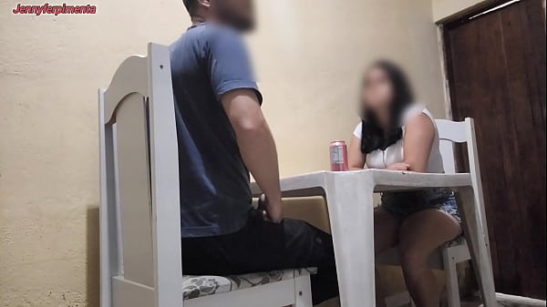Young couple having sex in a bar in public