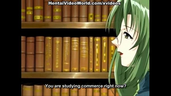 Green-haired hentai babe whanged in a library