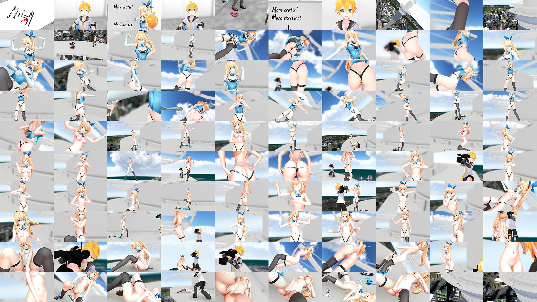 【MMD R-18】Mirai Akari Strip Girls 预览图
