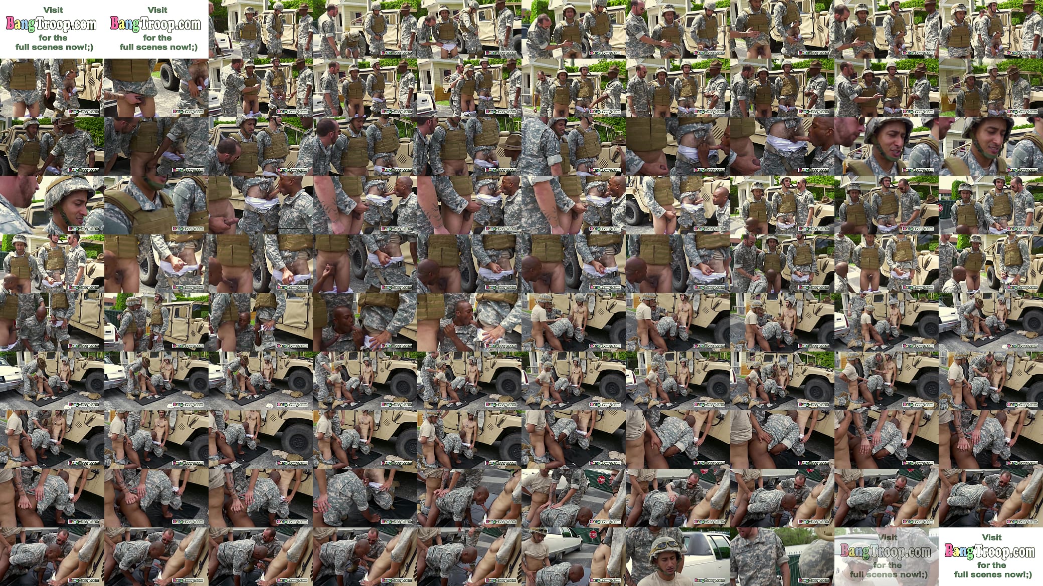 Army soldiers engage in an outdoor steamy orgy subdued by their sergeant 预览图