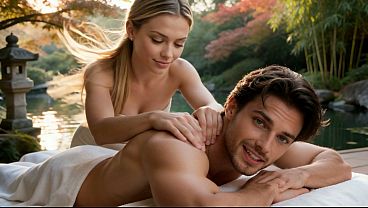 Sensual massage that ends with your cock exploding from so much cum - AI-generated content