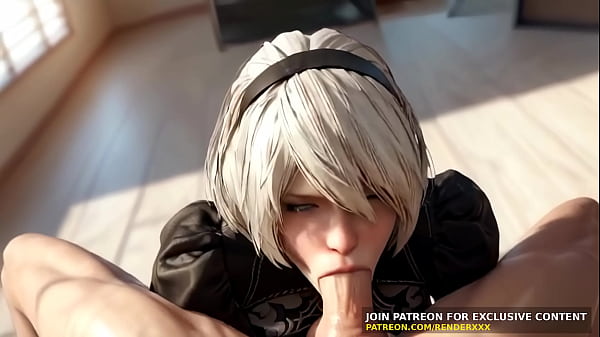3D Animation : 2B (Nier Automata) - POV Blowjob Dick Ride Uncensored Hentai | AI Generated