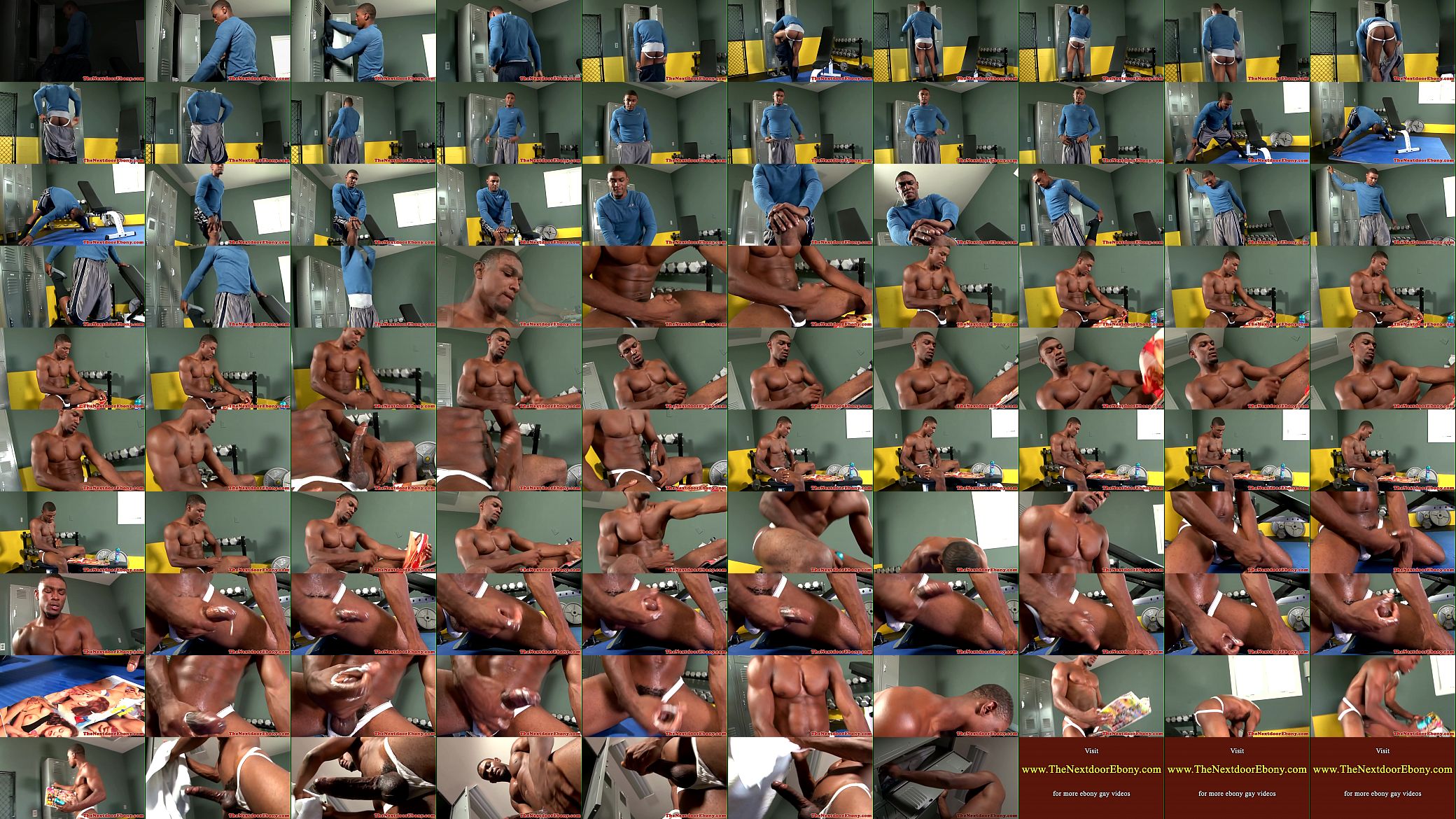 Black hunk masturbates in gym reading porn 预览图