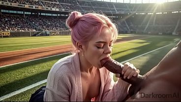 I fucked a cute fan with a big ass right on the field [AI]