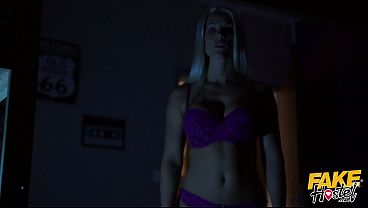 Lesbian has a clit so big it's like a mini cock and her girlfriend SUCKS on it sensitively - Fake Hostel Lesbian scene