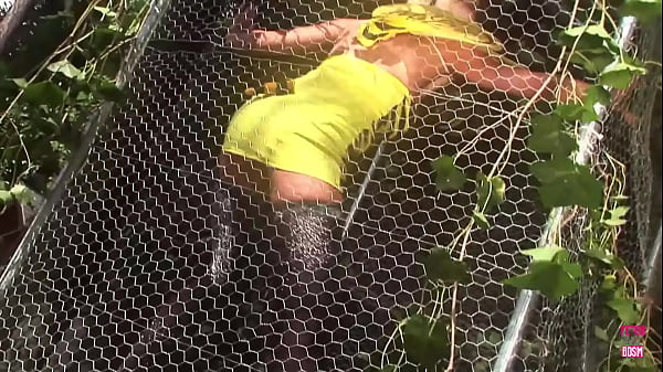 A stunning bee was watching how two jungle guys drill a sexy princess of darkness