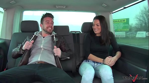 Chubby arogant bitch convinced to come with horny strangers in van