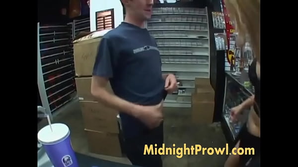 Crystal Ray blowjob a dick at video store