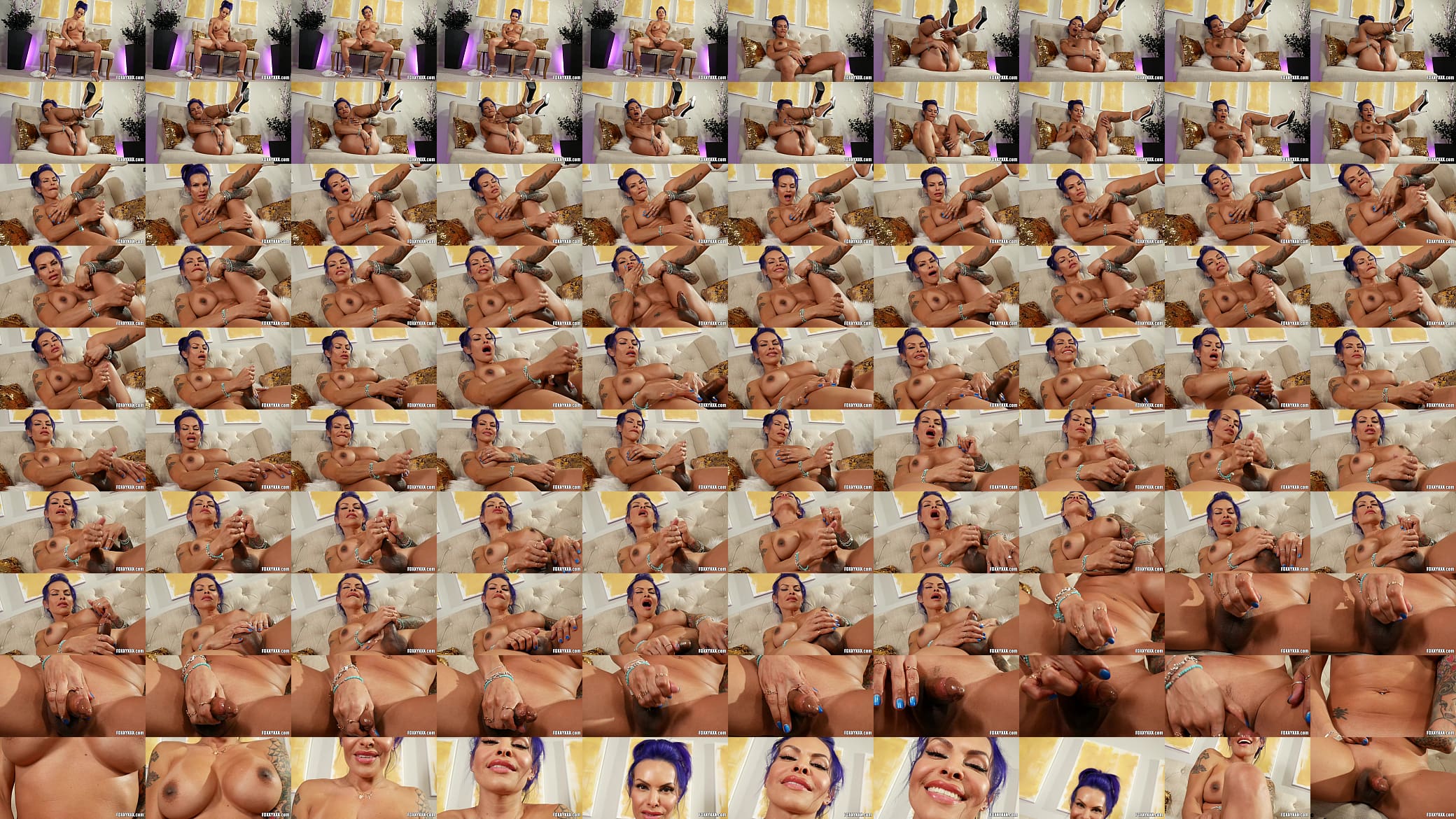 Mesmerizing Busty Trans TS Foxxy Masturbates And Cums Solo 预览图