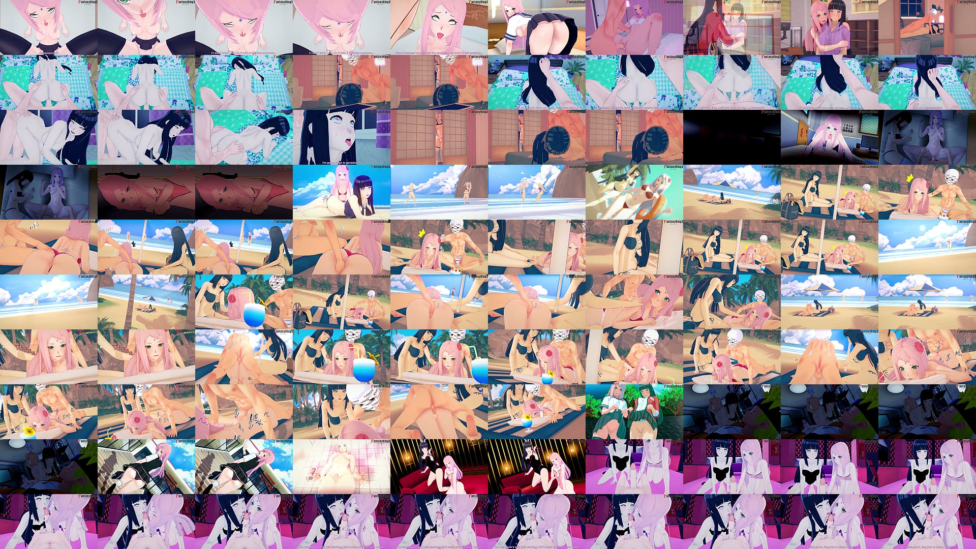 i fucked Sakura Haruno on the beach in front of Hinata Hyuga to get a threesome | love triangle | Naruto Shippuden | Free 预览图