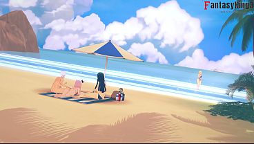 i fucked Sakura Haruno on the beach in front of Hinata Hyuga to get a threesome | love triangle | Naruto Shippuden | Free