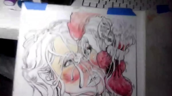 Wrote The ABCs on Her Face with my Cum while my big balls rest on it by Drenched the Facial Artist