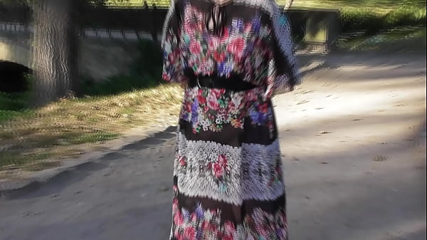 Hairy mature flashing in the park