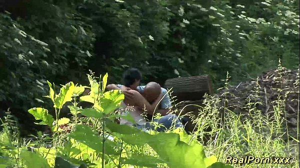 chubby babe gets wild fucked in the forest
