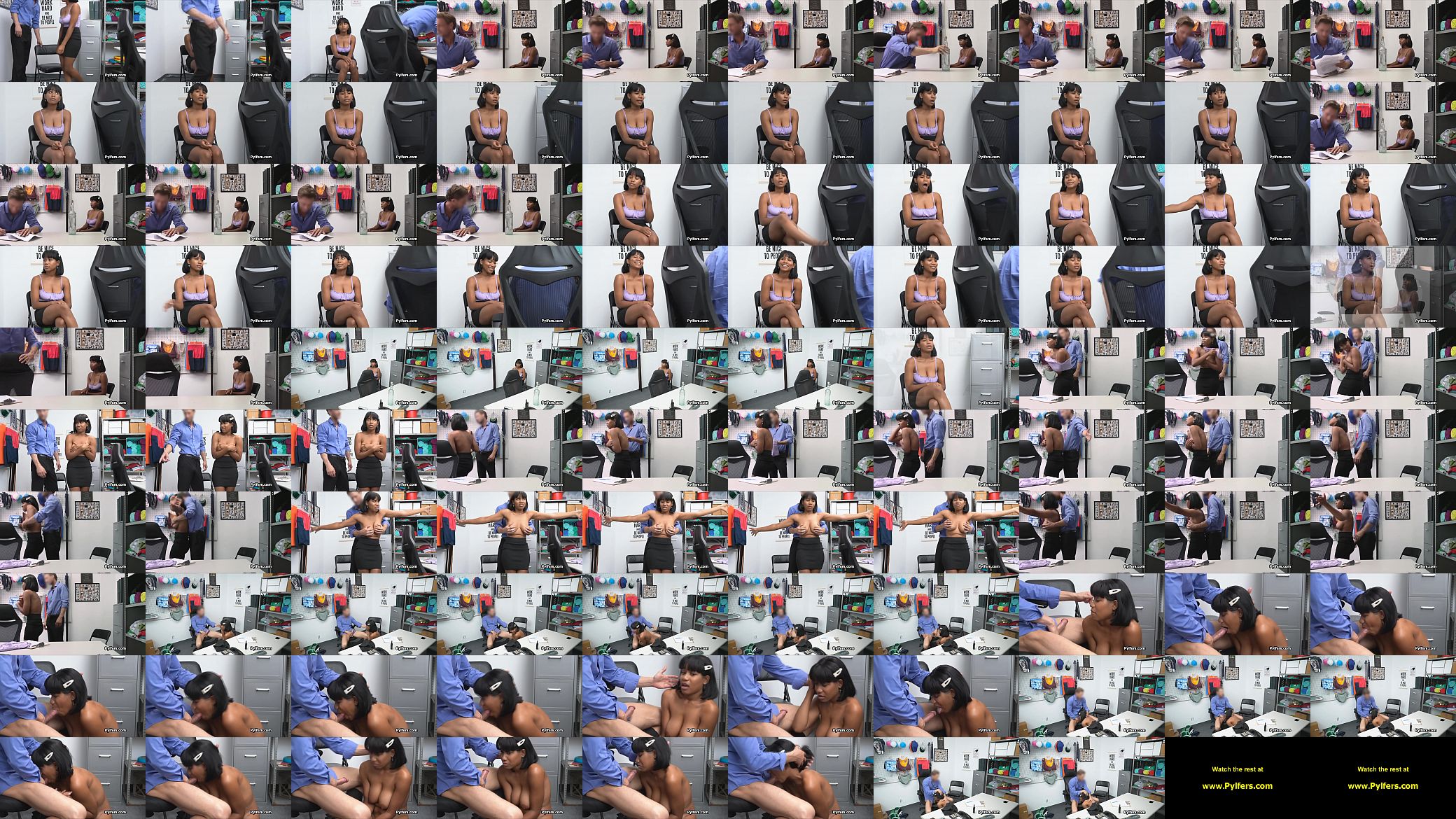 Busty ebony suspect gags in the backroom 预览图
