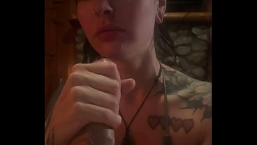 Cozy Cabin Blowjob from Heavily Tattooed Canadi...