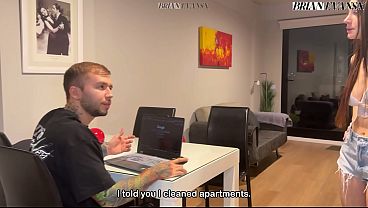 Chavita Grimaldi is a blonde Uruguayan maid with cute natural tits who fucks Brian Evansx