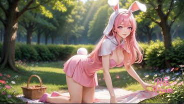Easter Bunny Cosplay Girl Scene Petite Princess Fantasy Teaser AI NSFW