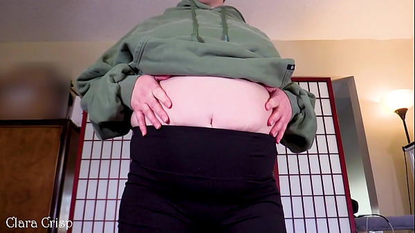 Worship My Soft Jiggly Belly | Squeezing Dropping and Bouncing to Make This Chubby Belly Ripple | Clara Crisp Shows Off Soft Round Belly