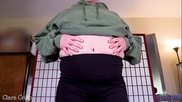 Worship My Soft Jiggly Belly | Squeezing Dropping and Bouncing to Make This Chubby Belly Ripple | Clara Crisp Shows Off Soft Round Belly