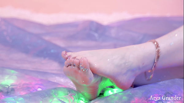 Shiny glitter Feet Video, Close up