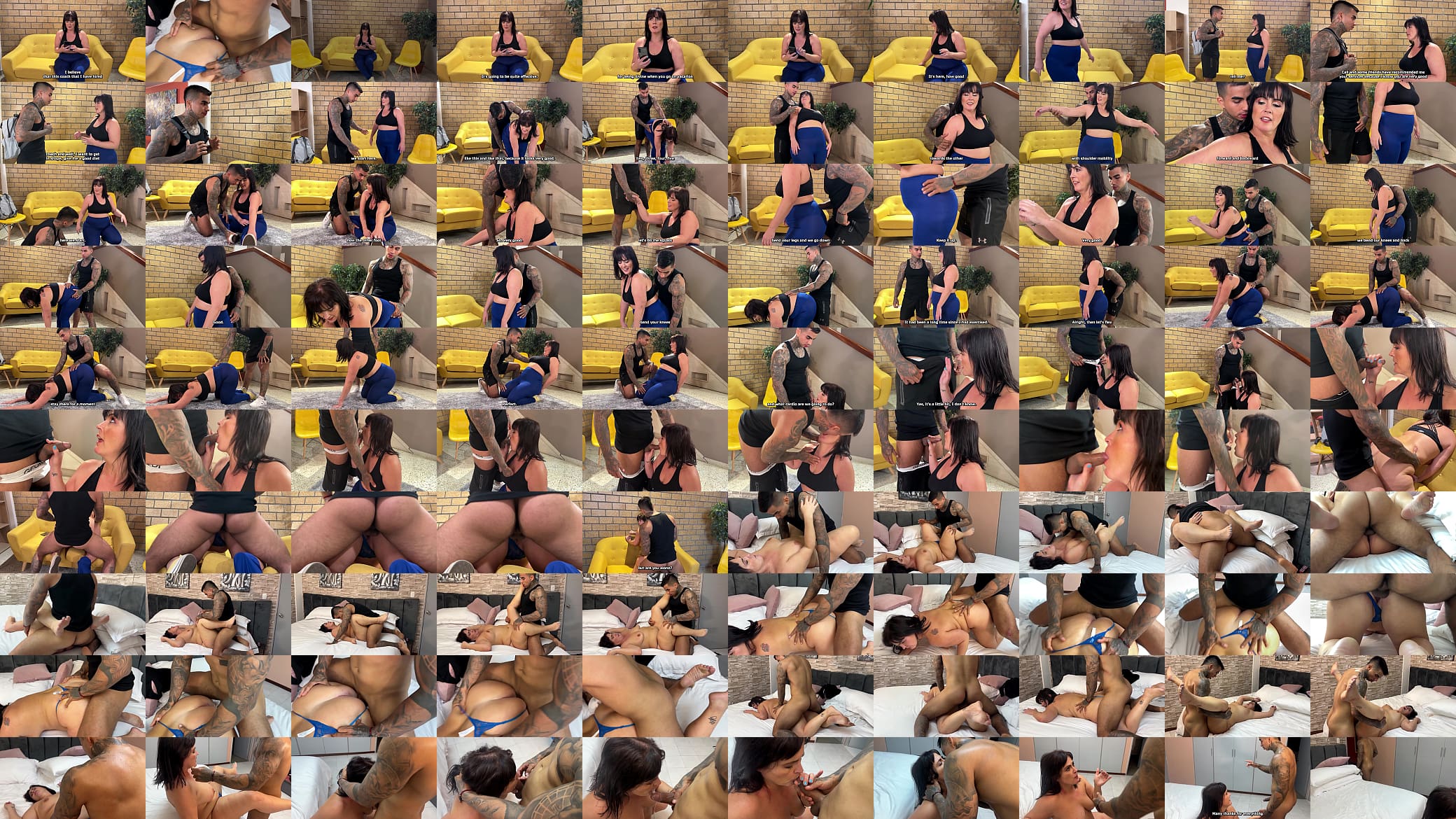 Handsome tattooed personal trainer attends to a big ass milf and he recommends her to do cardio 预览图