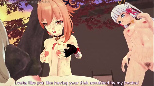 Genshin impact: Yoimiya receives a visit from the Yashiro Commission and makes them explode with pleasure (Yoimiya, Ayaka, Sayu).