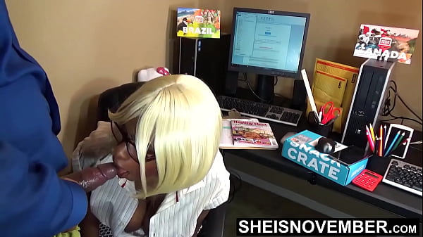 HD Fucking My New Black Secretary Rough Hardcore Missionary On Her Desk & Nailed Her Mouth Too, Face Fuck Blowjob With Her Natural Tits And Areolas Out And Glasses, Cute Geek Msnovember Hardcore Ebony Sex On First Day At Work on Sheisnovember