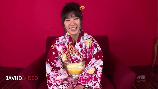 Chiharu offers sultry JAV blowjob then gets fiercely fucked in her kimono