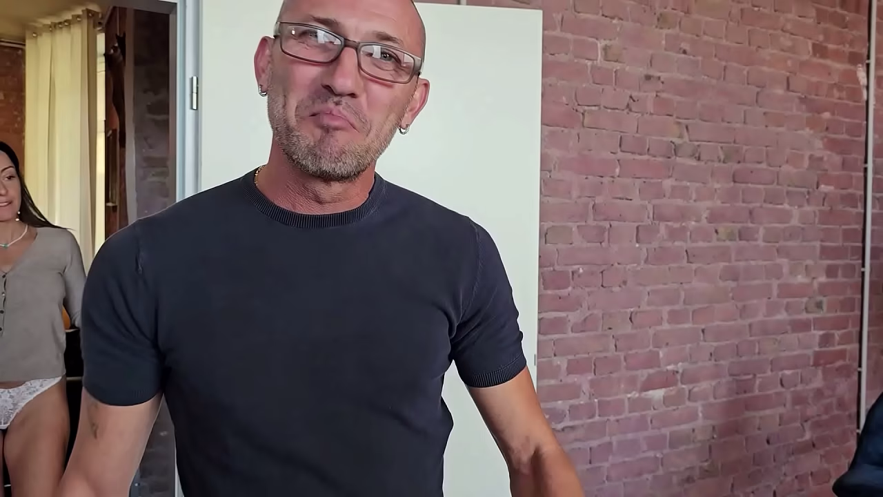 Behind the scenes, Two hot brunettes challenge each other at billiards