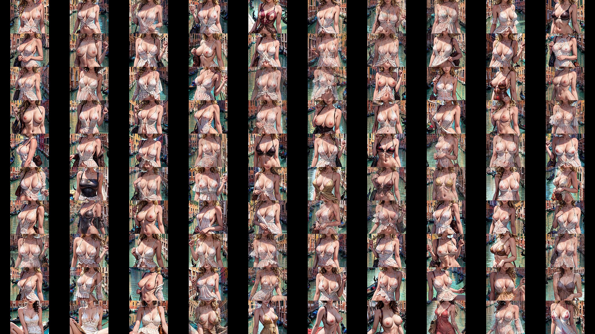 AI generated blonde in Venice flashes pussy 预览图