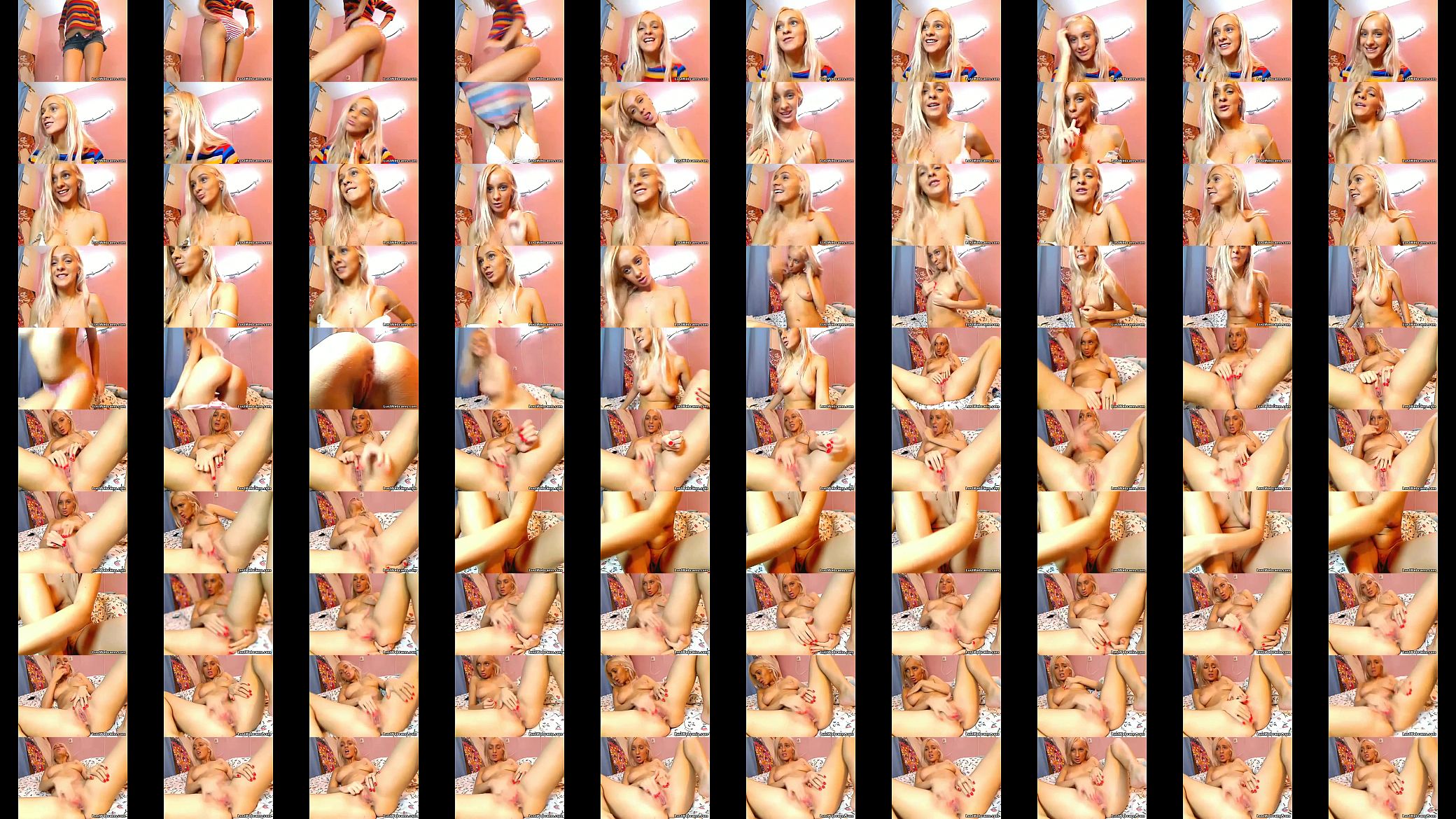Blonde teen masturbates on webcam 预览图